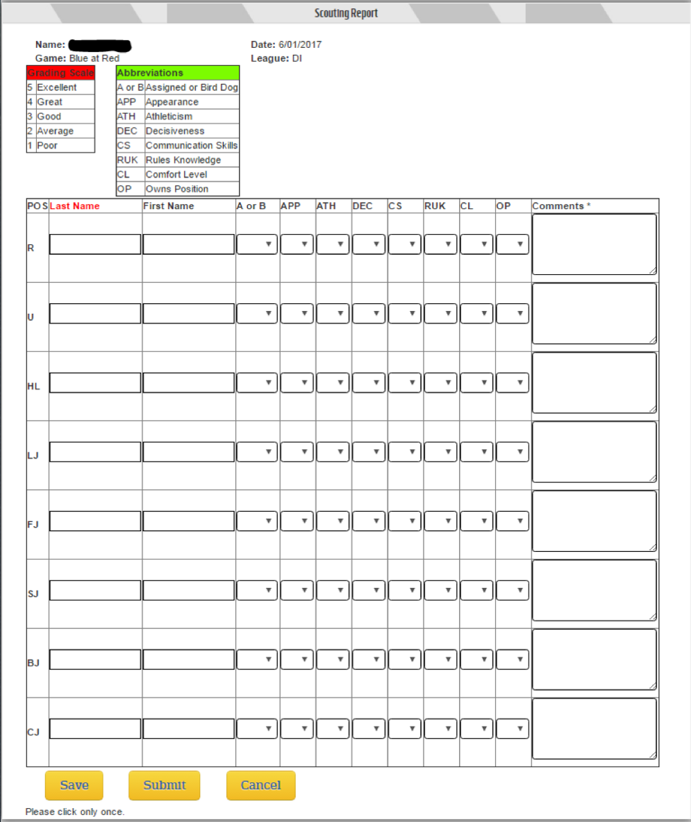 Un Bolet&#xED;n de Calificaciones del Cazatalentos